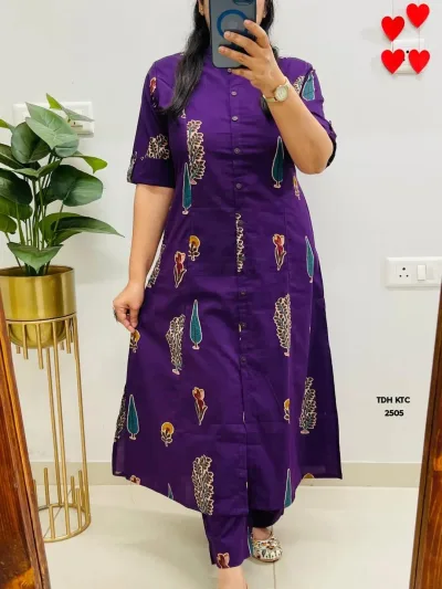 Olive Green Printed Straight Kurta Set